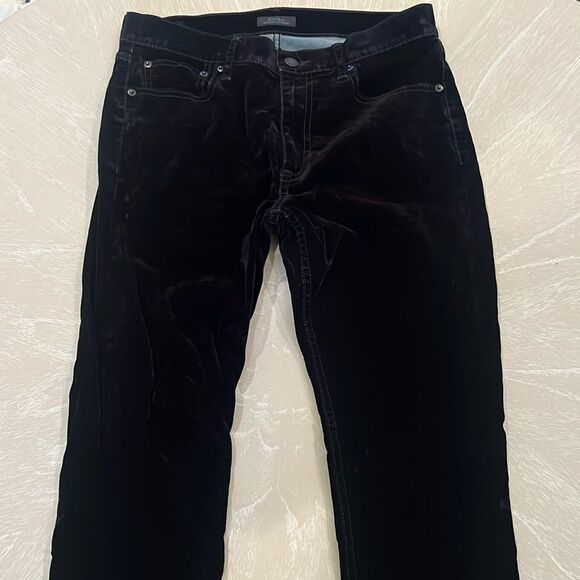 Ralph Lauren Black Velvet Mid Rise Skinny Pants Size 29 - Picture 6 of 13